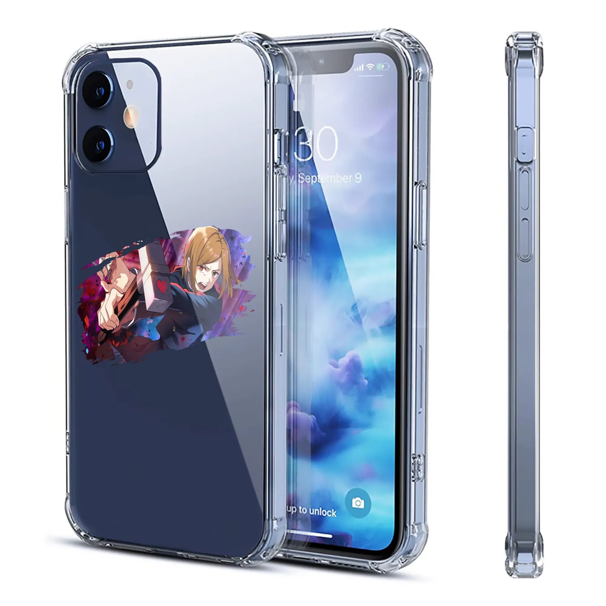 呪術廻戦 グッズ,釘崎 野薔薇 - IPhone 12シリーズ対応 ・ 透明スマホケース ・ クリアソフトケース ・ TPU素材 ・ 耐衝撃 ・ 高密着 ・ 防汚 防指紋 ・ 簡単着脱